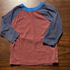 Old Navy Kids Long Sleeve Tee - Burgundy and Dark Blue